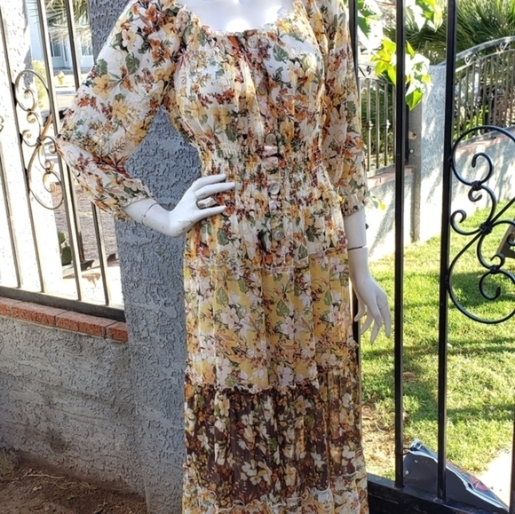 Anthropologie Boho. Olive Hill Floral Alexa‎ Dress - Picture 5 of 5